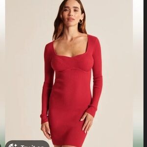 Abercrombie & Fitch Scarlet Long-Sleeve Corset Dress